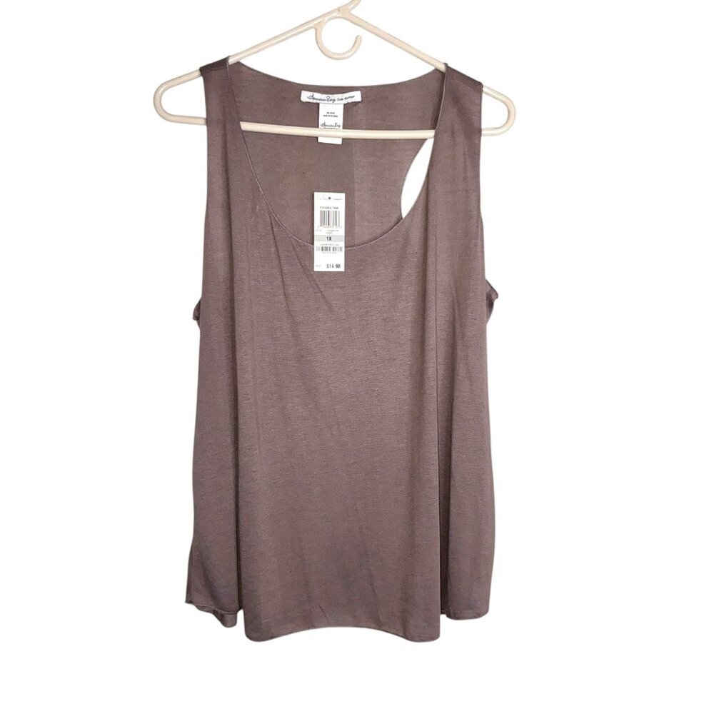 American Rag Trendy Plus Size 1X Racerback Tank Top Color Twilight Sands